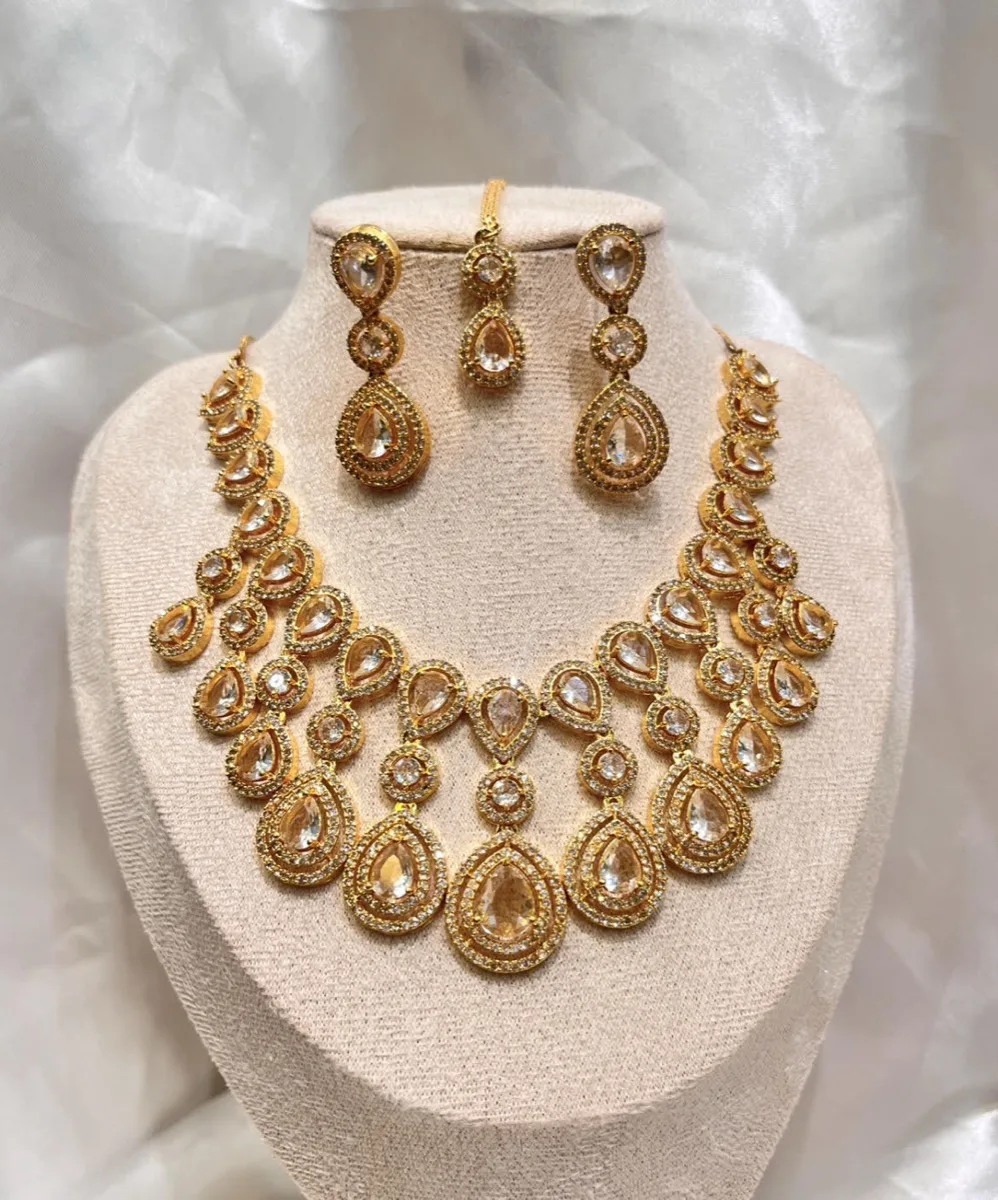 Gold American Diamond Set