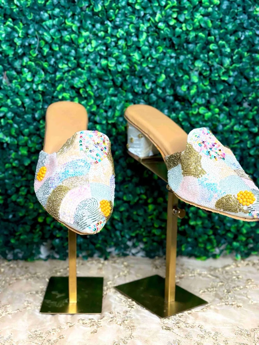 The "Daydream" Patchwork Embellished Mule