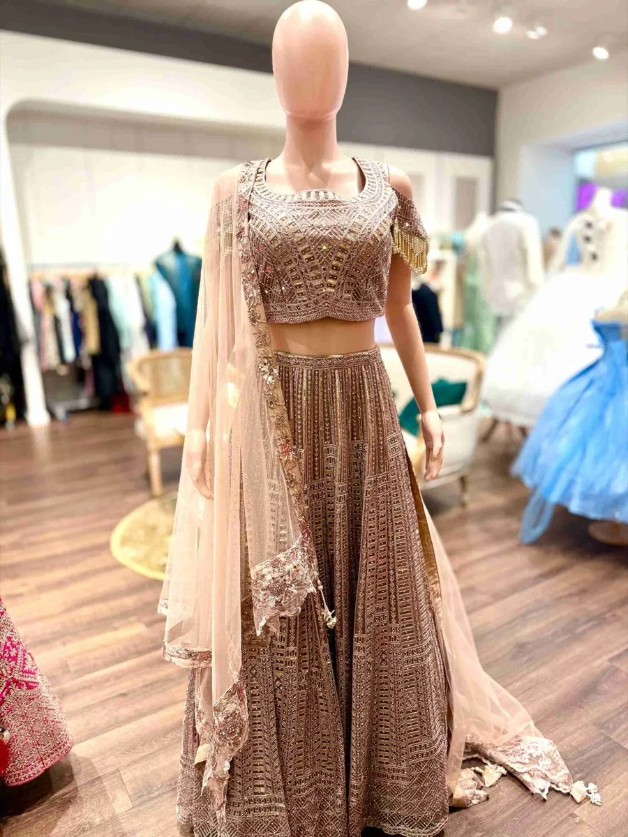 The Rose Gold Royale Embroidered Lehenga Set